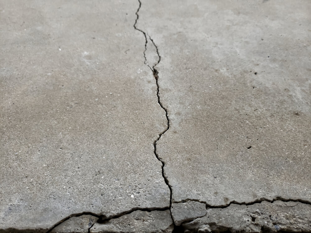 Cracking concrete surface.