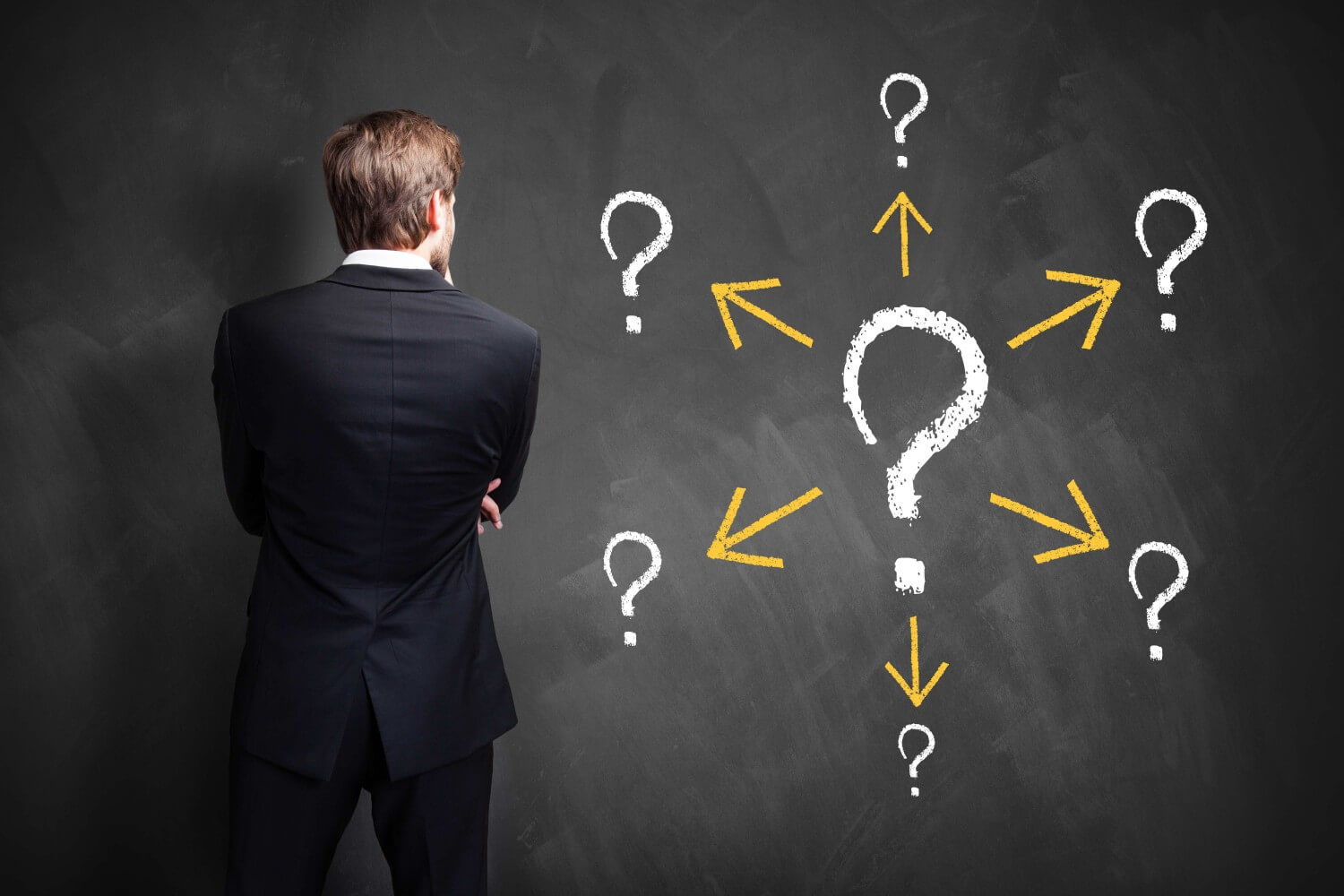 Business man trying to make a decision